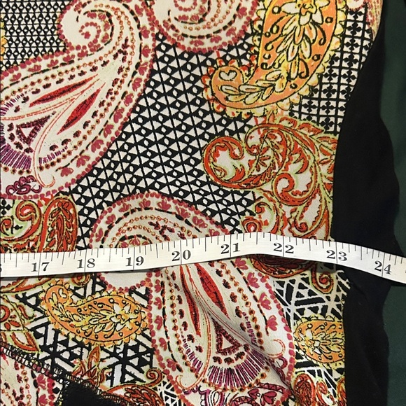 Lane Bryant Black and Paisley Patchwork Blouse - Picture 6 of 7